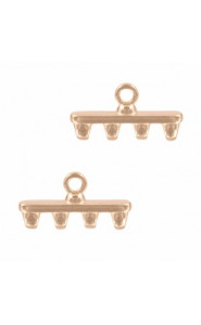Cymbal ™ DQ metall Endstück Rozos IV für SuperDuo Perlen - Rosé Gold